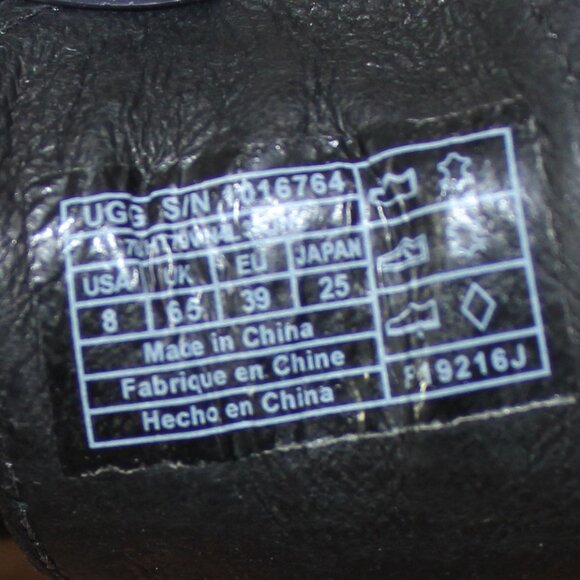 Ugg Australia   Maggie Black Strappy Leather Cork Wedge Sandals size 8 - Picture 7 of 9